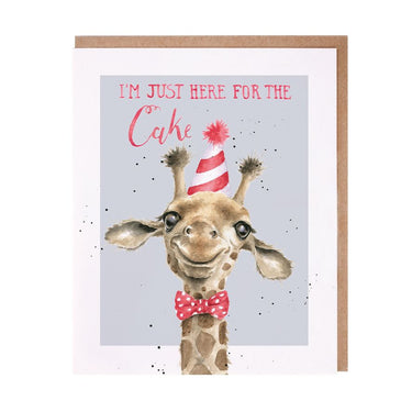 Wrendale Designs 'Here For The Cake' Giraffe Birthday Card| Online For Equine