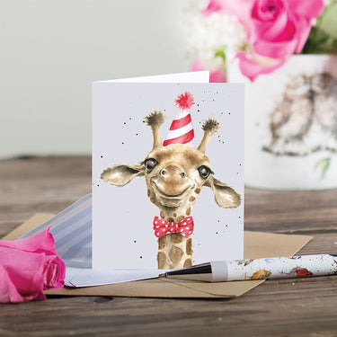 Wrendale Designs 'Here For The Cake' Giraffe Mini Card| Online For Equine