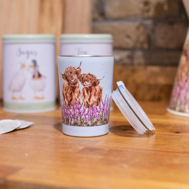 Wrendale Designs 'Highland Cow' Thermal Travel Cup| Online For Equine