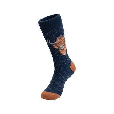 Wrendale Designs 'Highland Heathers' Highland Cow Men'S Socks| Online For Equine