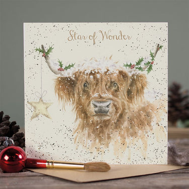 Wrendale Designs 'Highland Star' Highland Cow Christmas Card| Online For Equine