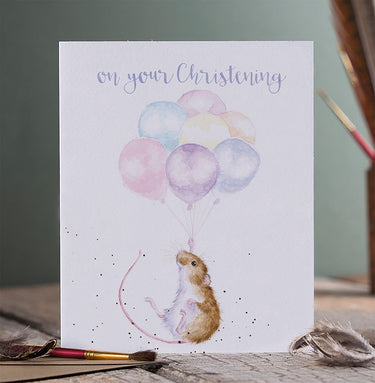 Wrendale Designs 'Hold On Tight' Mouse Christening Card| Online For Equine