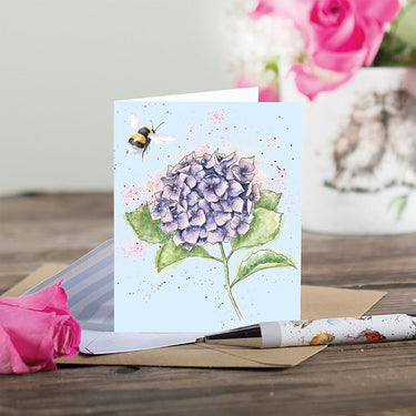 Wrendale Designs 'Hydrangea' Bee Mini Card| Online For Equine