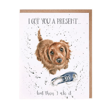 Wrendale Designs 'I Got You A Present' Puppy Birthday Card| Online For Equine