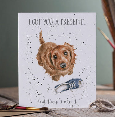 Wrendale Designs 'I Got You A Present' Puppy Birthday Card| Online For Equine