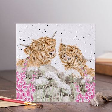 Wrendale Designs 'Just For Moo' Highland Cow Card| Online For Equine