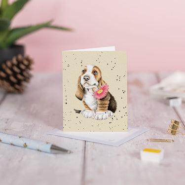 Wrendale Designs 'Just For You' Basset Hound Mini Card| Online For Equine