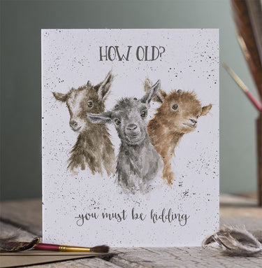 Wrendale Designs 'Just Kidding' Goat Birthday Card| Online For Equine