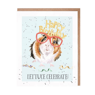 Wrendale Designs 'Lettuce Celebrate' Guinea Pig Birthday Card| Online For Equine