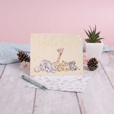 Wrendale Designs 'Little Savannah - Hello Baby' African Animal Card| Online For Equine