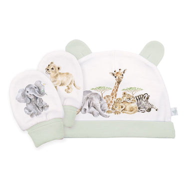 Wrendale Designs 'Little Savannah' African Animal Newborn Hat And Mitten Set| Online For Equine
