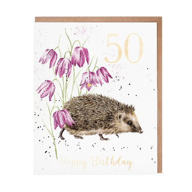 Wrendale Designs 'Little Wanderer' Hedgehog 50Th Birthday Card| Online For Equine