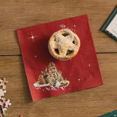 Wrendale Designs 'Merry Little Christmas' Rabbit Cocktail Napkin| Online For Equine
