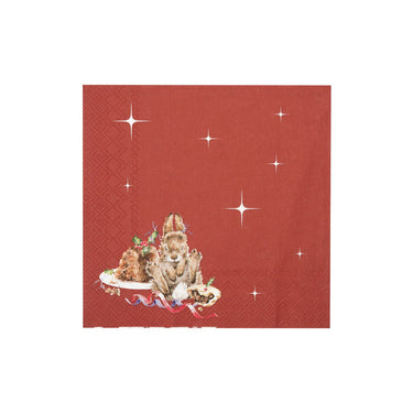 Wrendale Designs 'Merry Little Christmas' Rabbit Cocktail Napkin| Online For Equine