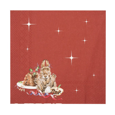 Wrendale Designs 'Merry Little Christmas' Rabbit Lunch Napkin| Online For Equine
