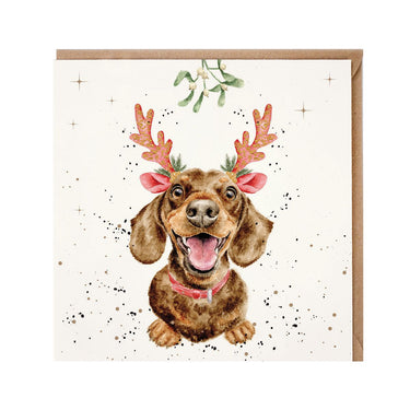 Wrendale Designs 'Mistletoe And Barks' Dachshund Christmas Card| Online For Equine