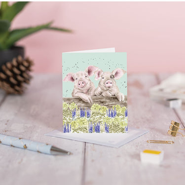 Wrendale Designs 'Nosy Neigh-Boars' Pig Mini Card| Online For Equine