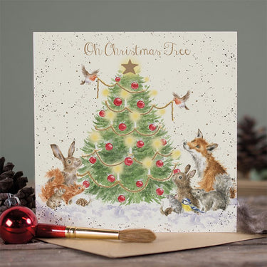 Wrendale Designs 'Oh Christmas Tree' Woodland Animal Christmas Card| Online For Equine