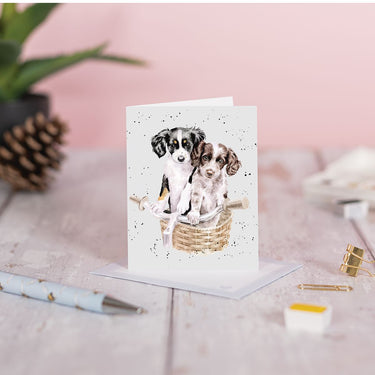 Wrendale Designs 'Pedals And Paws' Spaniel Mini Card| Online For Equine