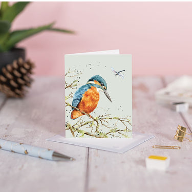 Wrendale Designs 'Pond Dipping' Kingfisher Mini Card| Online For Equine