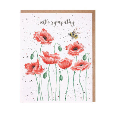 Wrendale Designs 'Poppies And Bee' Bee Sympathy Card| Online For Equine