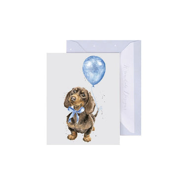 Wrendale Designs 'Sausage Dog Blue' Dachshund Mini Card| Online For Equine