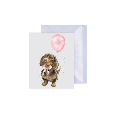 Wrendale Designs 'Sausage Dog Pink' Dachshund Mini Card| Online For Equine