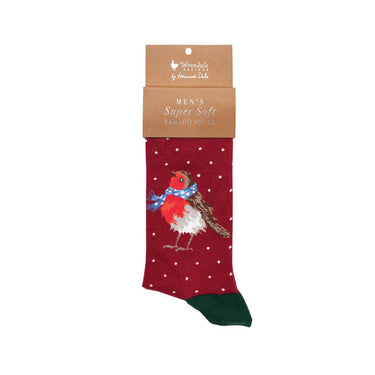 Wrendale Designs 'Season'S Tweetings' Robin Men'S Socks| Online For Equine