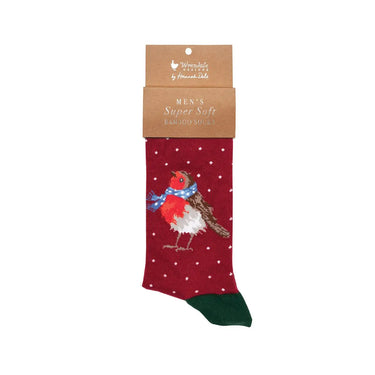 Wrendale Designs 'Season'S Tweetings' Robin Men'S Socks| Online For Equine