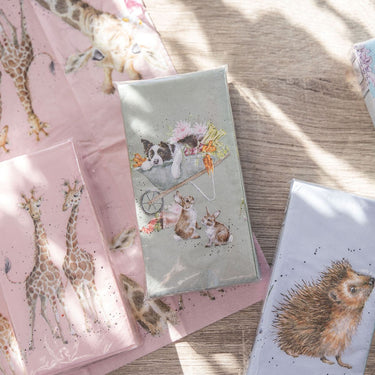 Wrendale Designs 'Sleeping On The Job' Border Collie And Rabbit Pocket Tissues| Online For Equine