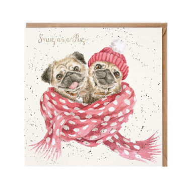 Wrendale Designs 'Snug As A Pug' Pug Christmas Card| Online For Equine