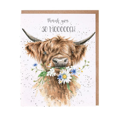 Wrendale Designs 'So Moooch!' Highland Cow Thank You Card| Online For Equine
