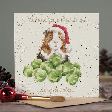 Wrendale Designs 'Sprouts' Guinea Pig Christmas Card| Online For Equine