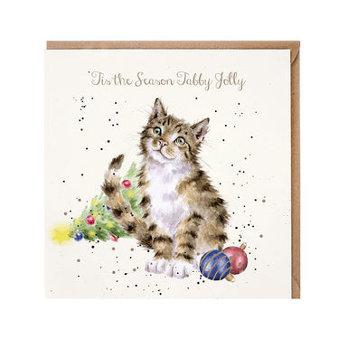 Wrendale Designs 'Tabby Jolly' Cat Christmas Card| Online For Equine