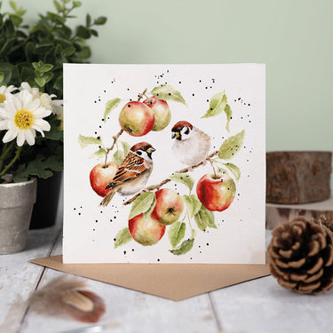 Wrendale Designs 'The Apple Tree' Sparrow Card| Online For Equine