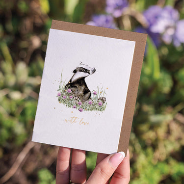 Wrendale Designs 'The Botanist' Badger Birthday Little Sentiment Card| Online For Equine