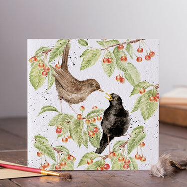 Wrendale Designs 'The Cherry Tree' Blackbird Card| Online For Equine