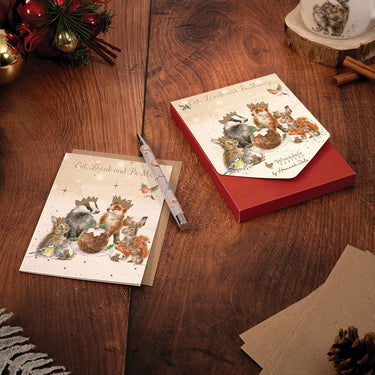Wrendale Designs 'The Christmas Party' Woodland Animal Christmas Card Pack| Online For Equine