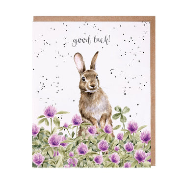 Wrendale Designs 'The Clover Patch' Rabbit Good Luck Card| Online For Equine