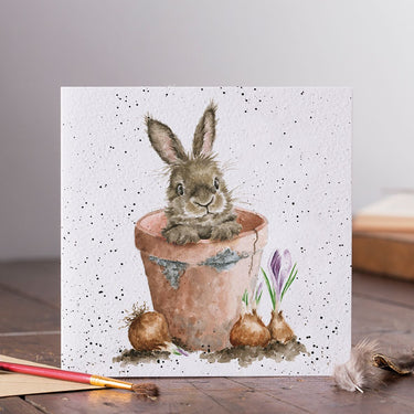 Wrendale Designs 'The Flower Pot' Rabbit Card| Online For Equine