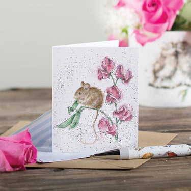 Wrendale Designs 'The Pea Thief' Mouse Mini Card| Online For Equine