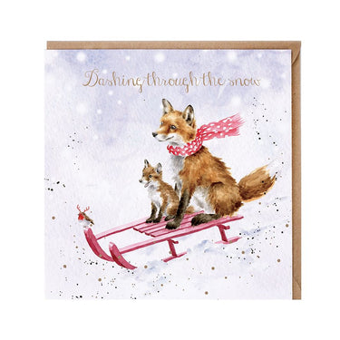 Wrendale Designs 'The Sleigh Ride' Fox Christmas Card| Online For Equine