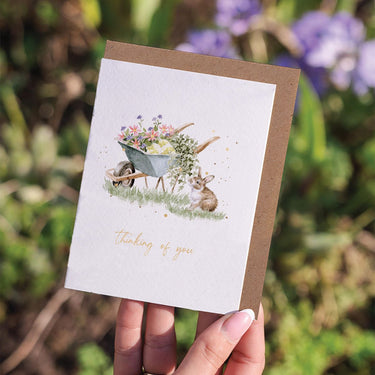 Wrendale Designs 'The Wild Garden' Rabbit Thinking Of You Little Sentiment Card| Online For Equine