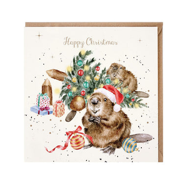 Wrendale Designs 'Underneath The Christmas Tree' Beaver Christmas Card| Online For Equine