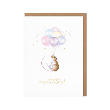 Wrendale Designs 'Up, Up And Away' Mouse Congratulations Little Sentiment Card| Online For Equine
