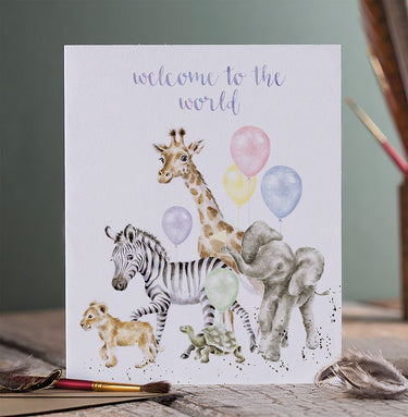 Wrendale Designs 'Welcome To The World' Wild Animal New Baby Card| Online For Equine
