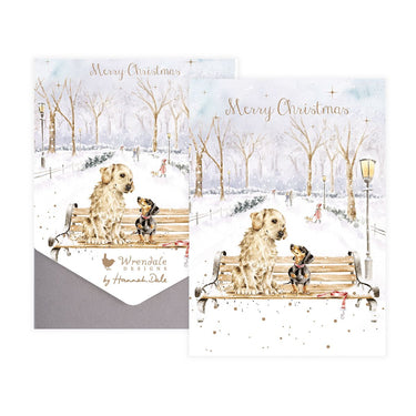 Wrendale Designs 'Winter Walks' Golden Retriever And Dachshund Christmas Card Pack| Online For Equine