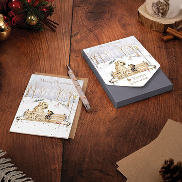 Wrendale Designs 'Winter Walks' Golden Retriever And Dachshund Christmas Card Pack| Online For Equine