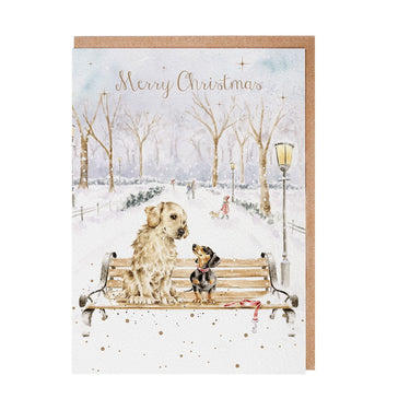 Wrendale Designs 'Winter Walks' Golden Retriever And Dachshund Christmas Card Pack| Online For Equine