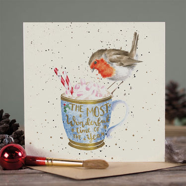 Wrendale Designs 'Winter Warmer' Robin Christmas Card| Online For Equine
